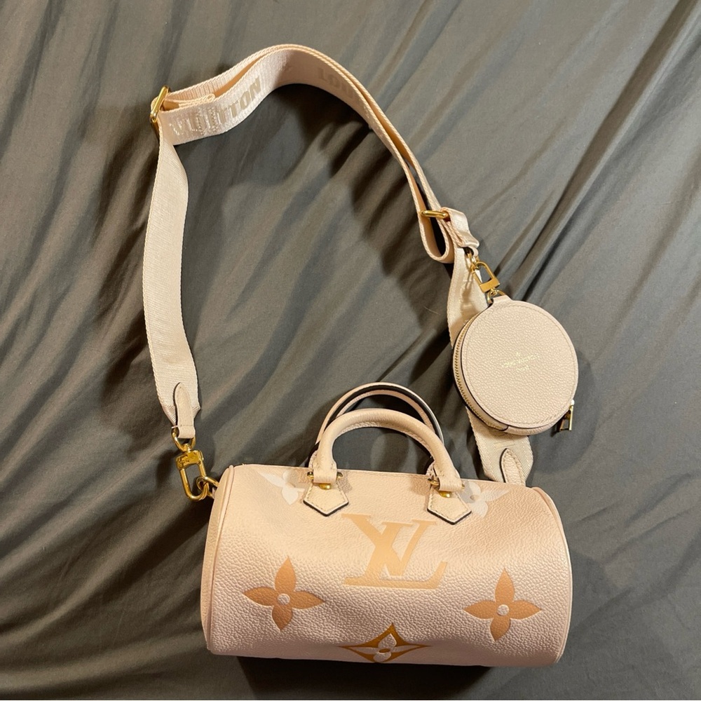 LOUIS VUITTON LV GHW Papillon BB 2 Way Bag M45708 Monogram Empreinte Beige